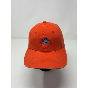 Vintage Martha's Vineyard Map Embroidered Hat Adams Orange Cotton Cap M/L
